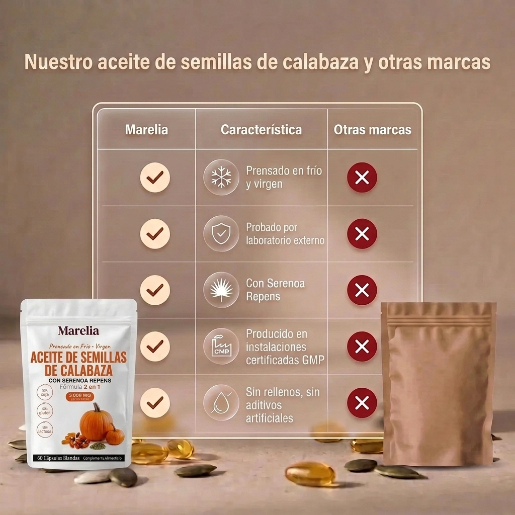 Aceite de Semillas de Calabaza Cápsulas Blandas