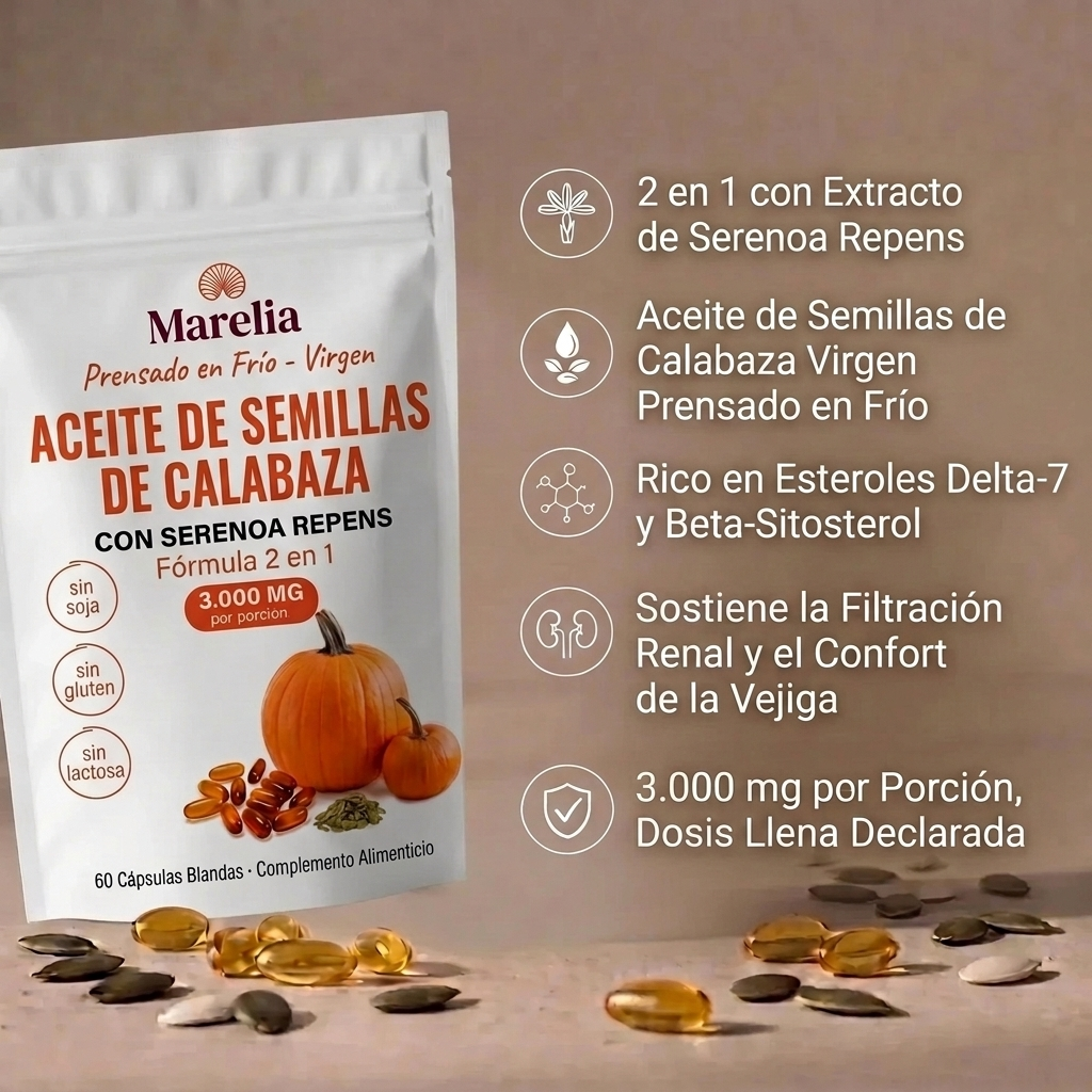 Aceite de Semillas de Calabaza Cápsulas Blandas