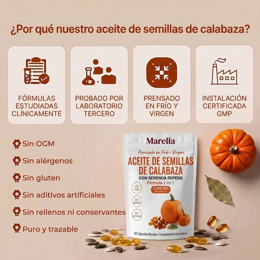 Aceite de Semillas de Calabaza Cápsulas Blandas